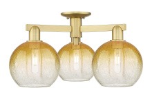 Innovations Lighting 716-3F-SG-G483-8AM - Brookhaven Globe - 3 Light - 6 inch - Satin Gold - Semi-Flush Mount