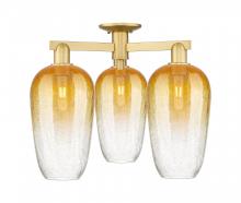 Innovations Lighting 716-3F-SG-G484-7AM - Brookhaven Flute - 3 Light - 6 inch - Satin Gold - Semi-Flush Mount