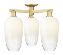 Innovations Lighting 716-3F-SG-G484-7OP - Brookhaven Flute - 3 Light - 6 inch - Satin Gold - Semi-Flush Mount