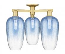 Innovations Lighting 716-3F-SG-G484-7SB - Brookhaven Flute - 3 Light - 6 inch - Satin Gold - Semi-Flush Mount