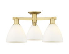 Innovations Lighting 716-3F-SG-GBD-751 - Bristol - 3 Light - 25 inch - Satin Gold - Semi-Flush Mount