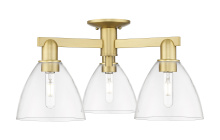 Innovations Lighting 716-3F-SG-GBD-752 - Bristol - 3 Light - 25 inch - Satin Gold - Semi-Flush Mount