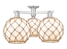 Innovations Lighting 716-3F-SN-G121-10RB - Farmhouse Rope - 3 Light - 28 inch - Brushed Satin Nickel - Semi-Flush Mount