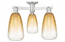 Innovations Lighting 716-3F-SN-G480-6AM - Brookhaven Almond - 3 Light - 6 inch - Brushed Satin Nickel - Semi-Flush Mount