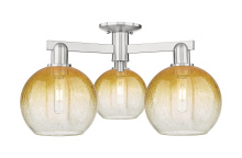 Innovations Lighting 716-3F-SN-G483-8AM - Brookhaven Globe - 3 Light - 6 inch - Brushed Satin Nickel - Semi-Flush Mount