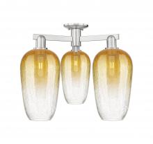 Innovations Lighting 716-3F-SN-G484-7AM - Brookhaven Flute - 3 Light - 6 inch - Brushed Satin Nickel - Semi-Flush Mount