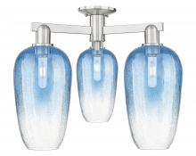 Innovations Lighting 716-3F-SN-G484-7SB - Brookhaven Flute - 3 Light - 6 inch - Brushed Satin Nickel - Semi-Flush Mount