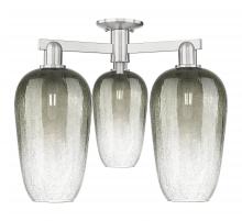 Innovations Lighting 716-3F-SN-G484-7SL - Brookhaven Flute - 3 Light - 6 inch - Brushed Satin Nickel - Semi-Flush Mount