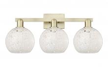 Innovations Lighting 716-3W-AB-G1216-8WM - White Mouchette - 3 Light - 27 inch - Antique Brass - Bath Vanity Light