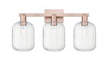 Innovations Lighting 716-3W-AC-G460-7CL - Preston Cylinder - 3 Light - 26 inch - Antique Copper - Bath Vanity Light