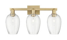 Innovations Lighting 716-3W-BB-G457-6CL - Preston Flute - 3 Light - 26 inch - Brushed Brass - Bath Vanity Light