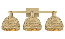 Innovations Lighting 716-3W-BB-RBD-8-NAT - Woven Rattan - 3 Light - 27 inch - Brushed Brass - Bath Vanity Light