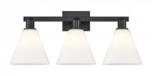 Innovations Lighting 716-3W-BK-GBC-81 - Berkshire - 3 Light - 26 inch - Matte Black - Bath Vanity Light