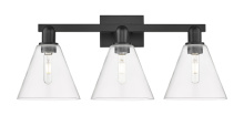 Innovations Lighting 716-3W-BK-GBC-82 - Berkshire - 3 Light - 26 inch - Matte Black - Bath Vanity Light