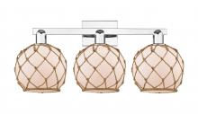 Innovations Lighting 716-3W-PC-G121-8RB - Farmhouse Rope - 3 Light - 27 inch - Polished Chrome - Bath Vanity Light