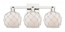 Innovations Lighting 716-3W-PN-G121-8RW - Farmhouse Rope - 3 Light - 27 inch - Polished Nickel - Bath Vanity Light