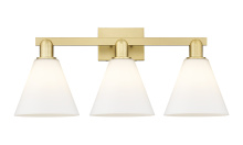 Innovations Lighting 716-3W-SG-GBC-81 - Berkshire - 3 Light - 26 inch - Satin Gold - Bath Vanity Light
