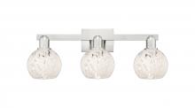 Innovations Lighting 716-3W-SN-G1216-6WM - White Mouchette - 3 Light - 25 inch - Brushed Satin Nickel - Bath Vanity Light