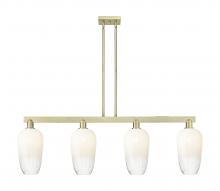 Innovations Lighting 716-4I-AB-G484-7OP - Brookhaven Flute - 4 Light - 48 inch - Antique Brass - Stem hung - Island Light