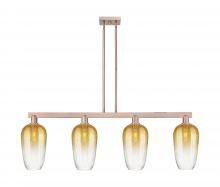 Innovations Lighting 716-4I-AC-G484-7AM - Brookhaven Flute - 4 Light - 48 inch - Antique Copper - Stem hung - Island Light