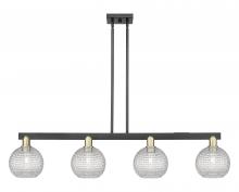 Innovations Lighting 716-4I-BAB-G122C-8CL - Athens - 4 Light - 51 inch - Black Antique Brass - Stem hung - Island Light