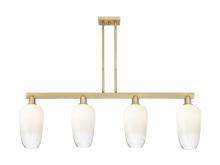 Innovations Lighting 716-4I-BB-G484-7OP - Brookhaven Flute - 4 Light - 48 inch - Brushed Brass - Stem hung - Island Light