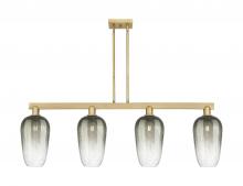 Innovations Lighting 716-4I-BB-G484-7SL - Brookhaven Flute - 4 Light - 48 inch - Brushed Brass - Stem hung - Island Light