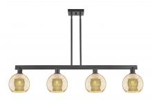 Innovations Lighting 716-4I-BK-G128-8 - Athens - 4 Light - 51 inch - Matte Black - Stem hung - Island Light
