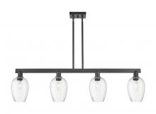 Innovations Lighting 716-4I-BK-G457-6CL - Preston Flute - 4 Light - 48 inch - Matte Black - Stem hung - Island Light