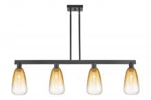 Innovations Lighting 716-4I-BK-G480-6AM - Brookhaven Almond - 4 Light - 48 inch - Matte Black - Stem hung - Island Light