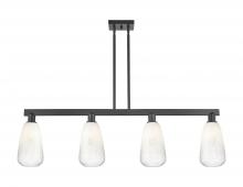 Innovations Lighting 716-4I-BK-G480-6OP - Brookhaven Almond - 4 Light - 48 inch - Matte Black - Stem hung - Island Light