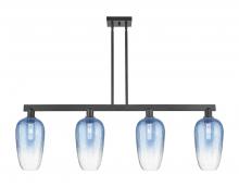 Innovations Lighting 716-4I-BK-G484-7SB - Brookhaven Flute - 4 Light - 48 inch - Matte Black - Stem hung - Island Light