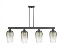 Innovations Lighting 716-4I-BK-G484-7SL - Brookhaven Flute - 4 Light - 48 inch - Matte Black - Stem hung - Island Light