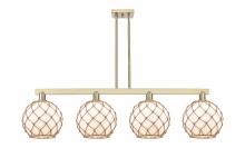 Innovations Lighting 716-4I-CB-G121-10RB - Farmhouse Rope - 4 Light - 53 inch - Champagne Bronze - Stem hung - Island Light