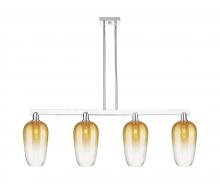 Innovations Lighting 716-4I-PC-G484-7AM - Brookhaven Flute - 4 Light - 48 inch - Polished Chrome - Stem hung - Island Light