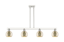 Innovations Lighting 716-4I-PN-G128-6 - Athens - 4 Light - 49 inch - Polished Nickel - Stem hung - Island Light