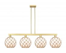 Innovations Lighting 716-4I-SG-G121-10RB - Farmhouse Rope - 4 Light - 53 inch - Satin Gold - Stem hung - Island Light