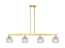 Innovations Lighting 716-4I-SG-G122C-6CL - Athens - 4 Light - 49 inch - Satin Gold - Stem hung - Island Light