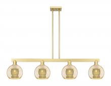 Innovations Lighting 716-4I-SG-G128-8 - Athens - 4 Light - 51 inch - Satin Gold - Stem hung - Island Light