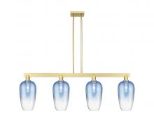 Innovations Lighting 716-4I-SG-G484-7SB - Brookhaven Flute - 4 Light - 48 inch - Satin Gold - Stem hung - Island Light