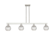 Innovations Lighting 716-4I-SN-G122C-6CL - Athens - 4 Light - 49 inch - Brushed Satin Nickel - Stem hung - Island Light