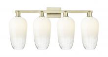 Innovations Lighting 716-4W-AB-G484-7OP - Brookhaven Flute - 4 Light - 36 inch - Antique Brass - Bath Vanity Light