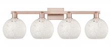 Innovations Lighting 716-4W-AC-G1216-8WM - White Mouchette - 4 Light - 35 inch - Antique Copper - Bath Vanity Light