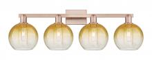 Innovations Lighting 716-4W-AC-G483-8AM - Brookhaven Globe - 4 Light - 36 inch - Antique Copper - Bath Vanity Light