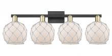 Innovations Lighting 716-4W-BAB-G121-8RW - Farmhouse Rope - 4 Light - 35 inch - Black Antique Brass - Bath Vanity Light