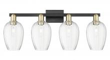 Innovations Lighting 716-4W-BAB-G457-6CL - Preston Flute - 4 Light - 36 inch - Black Antique Brass - Bath Vanity Light
