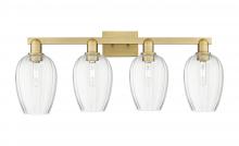 Innovations Lighting 716-4W-BB-G457-6CL - Preston Flute - 4 Light - 36 inch - Brushed Brass - Bath Vanity Light