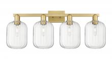 Innovations Lighting 716-4W-BB-G460-7CL - Preston Cylinder - 4 Light - 36 inch - Brushed Brass - Bath Vanity Light