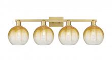 Innovations Lighting 716-4W-BB-G483-8AM - Brookhaven Globe - 4 Light - 36 inch - Brushed Brass - Bath Vanity Light
