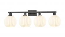 Innovations Lighting 716-4W-BK-G1217-8WV - White Venetian - 4 Light - 35 inch - Matte Black - Bath Vanity Light